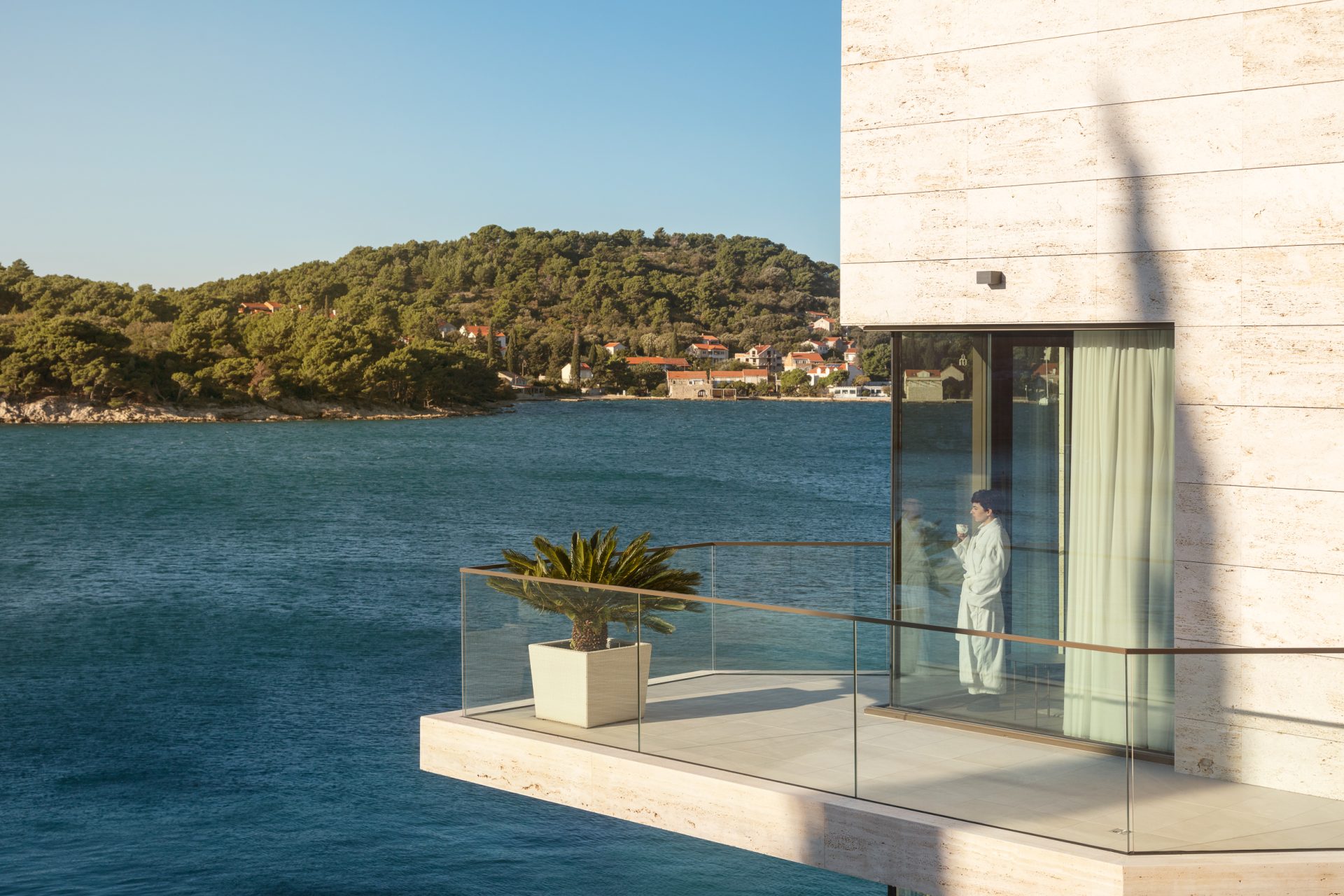 Overlooking sea from balcony and bedroom