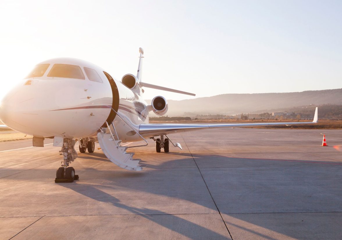 Private Jet on runway