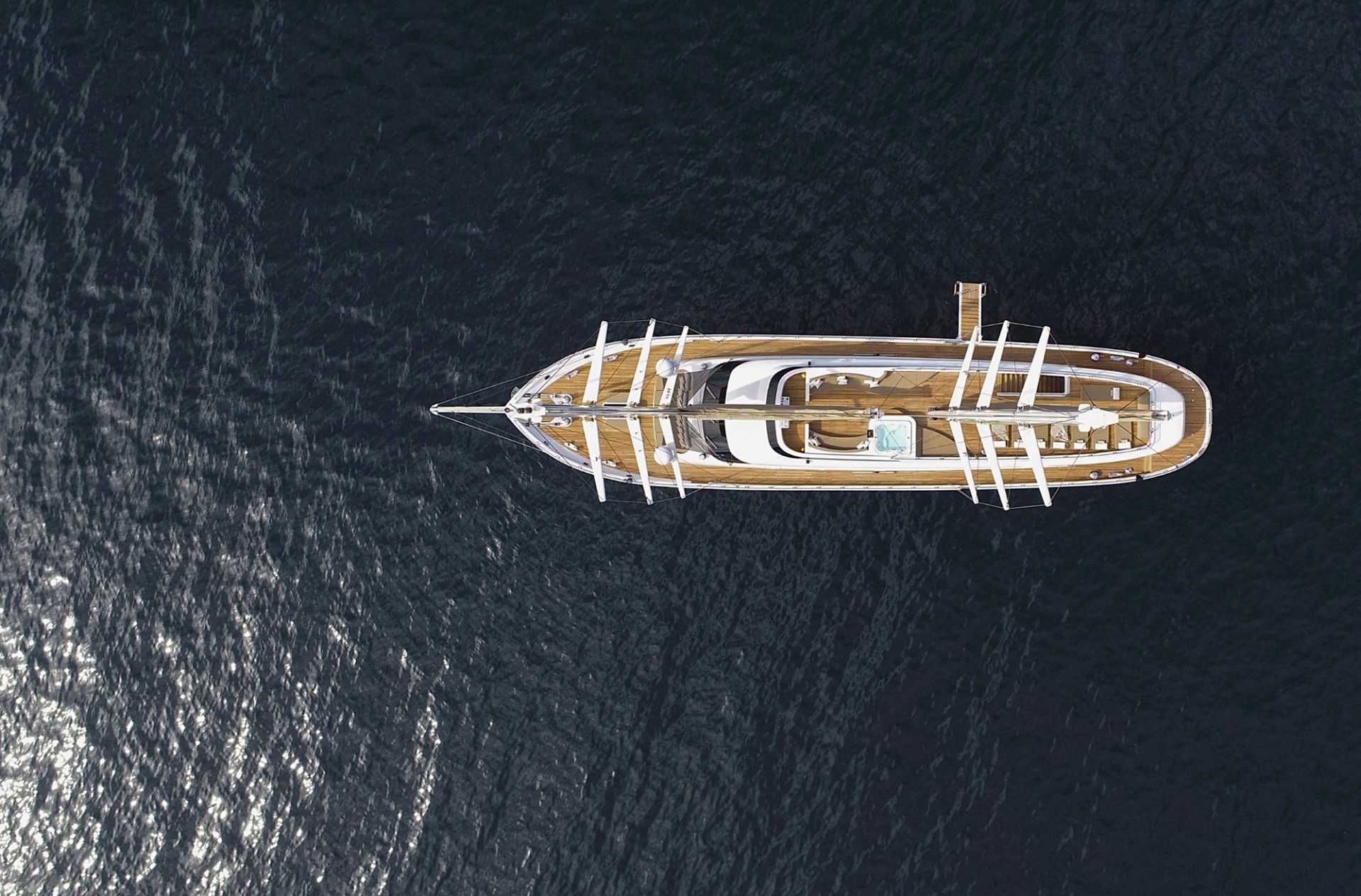 Charter sailing yacht on sea