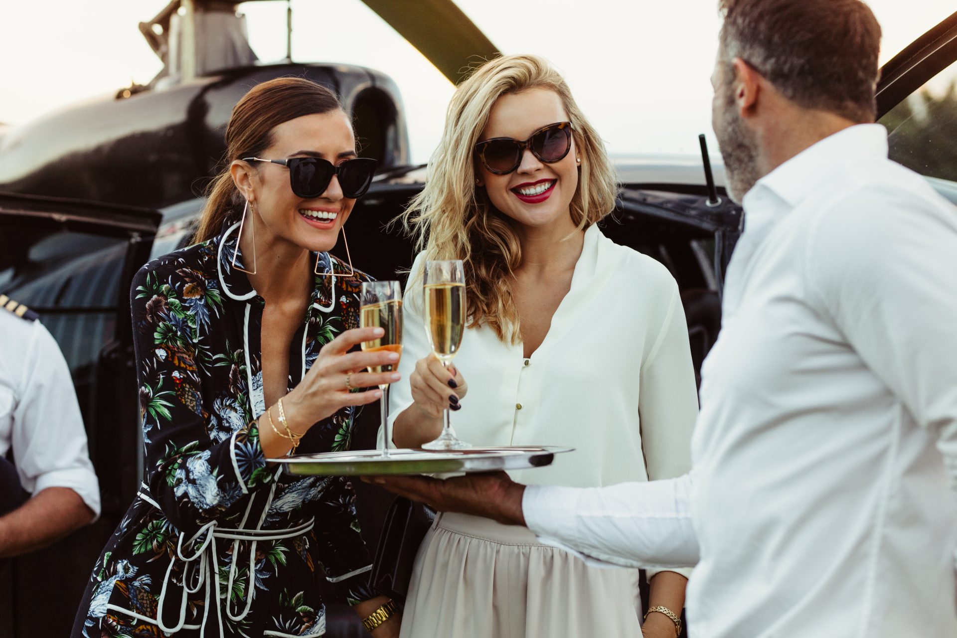 Enjoying wine onboard a superyacht