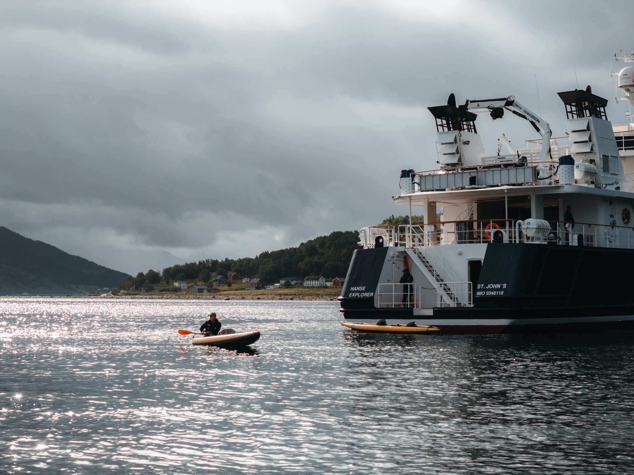 Watersports outside yacht