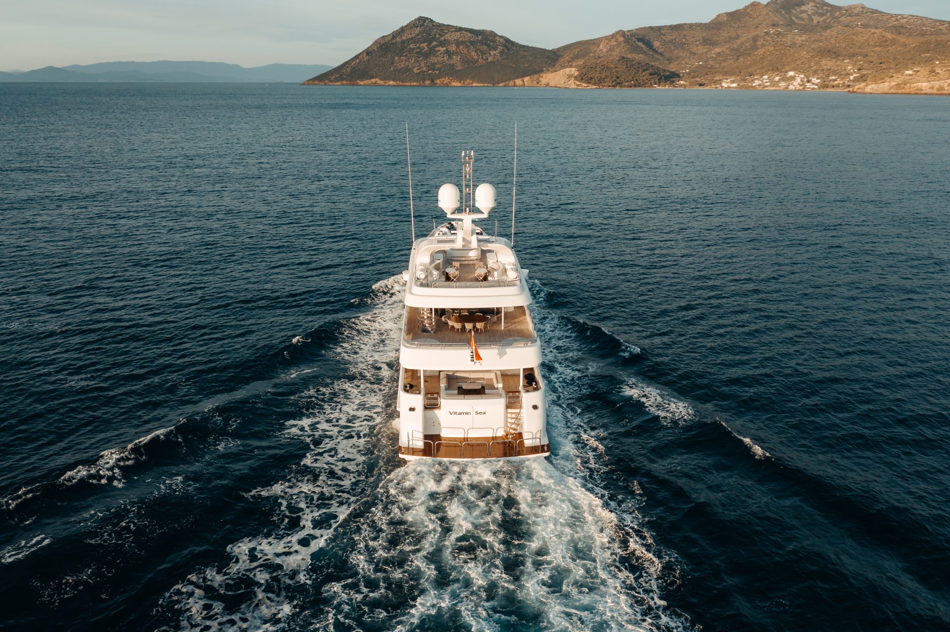 Superyacht from the rear