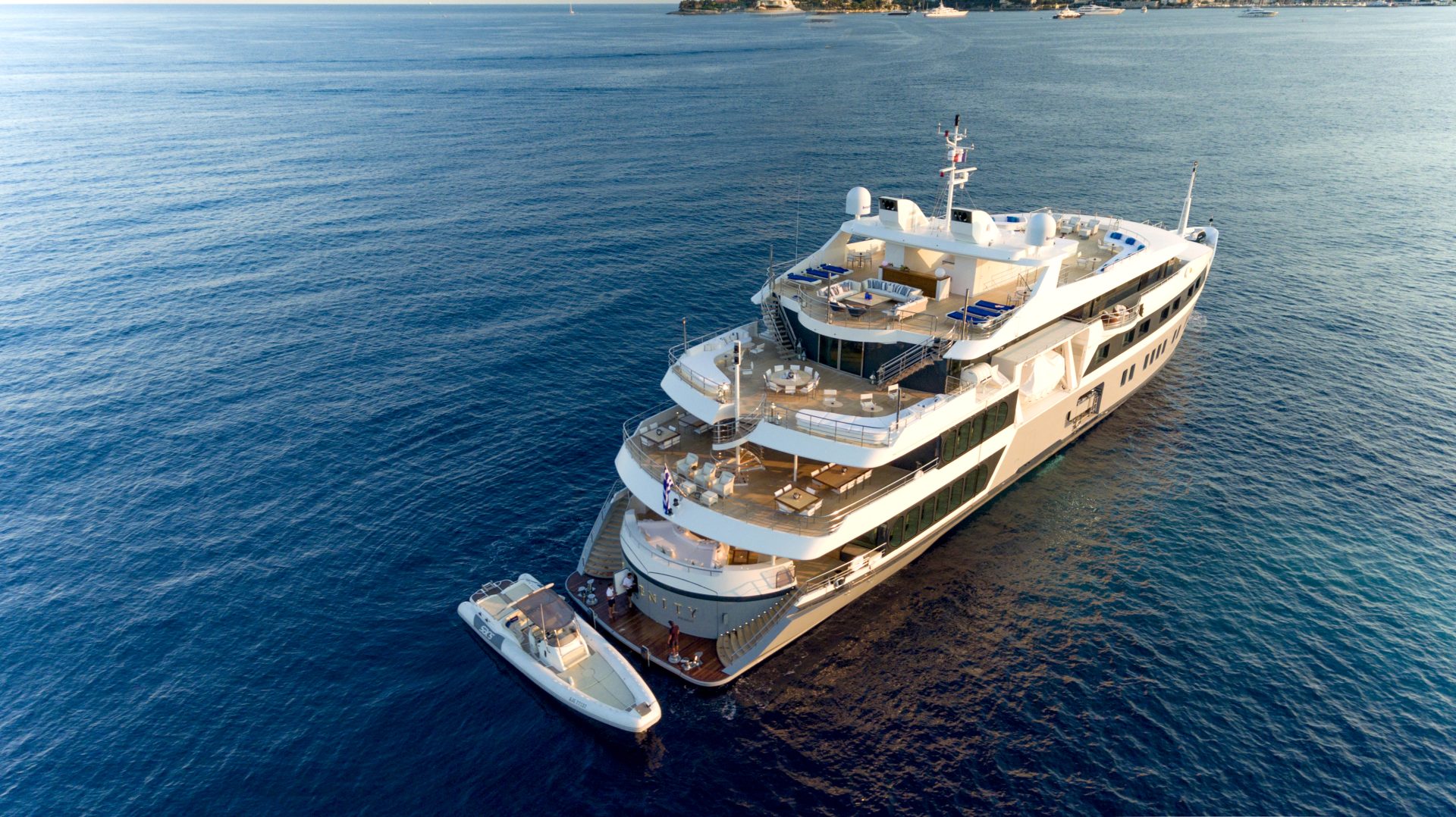 Superyacht from above
