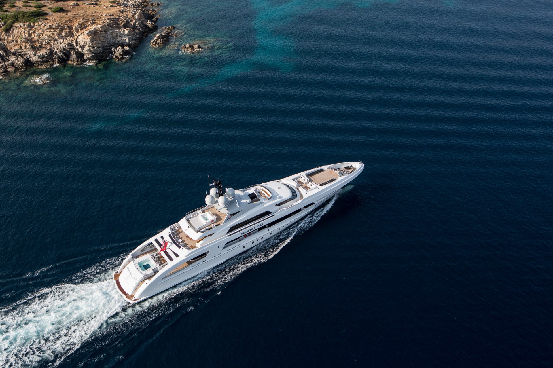 Superyacht from above