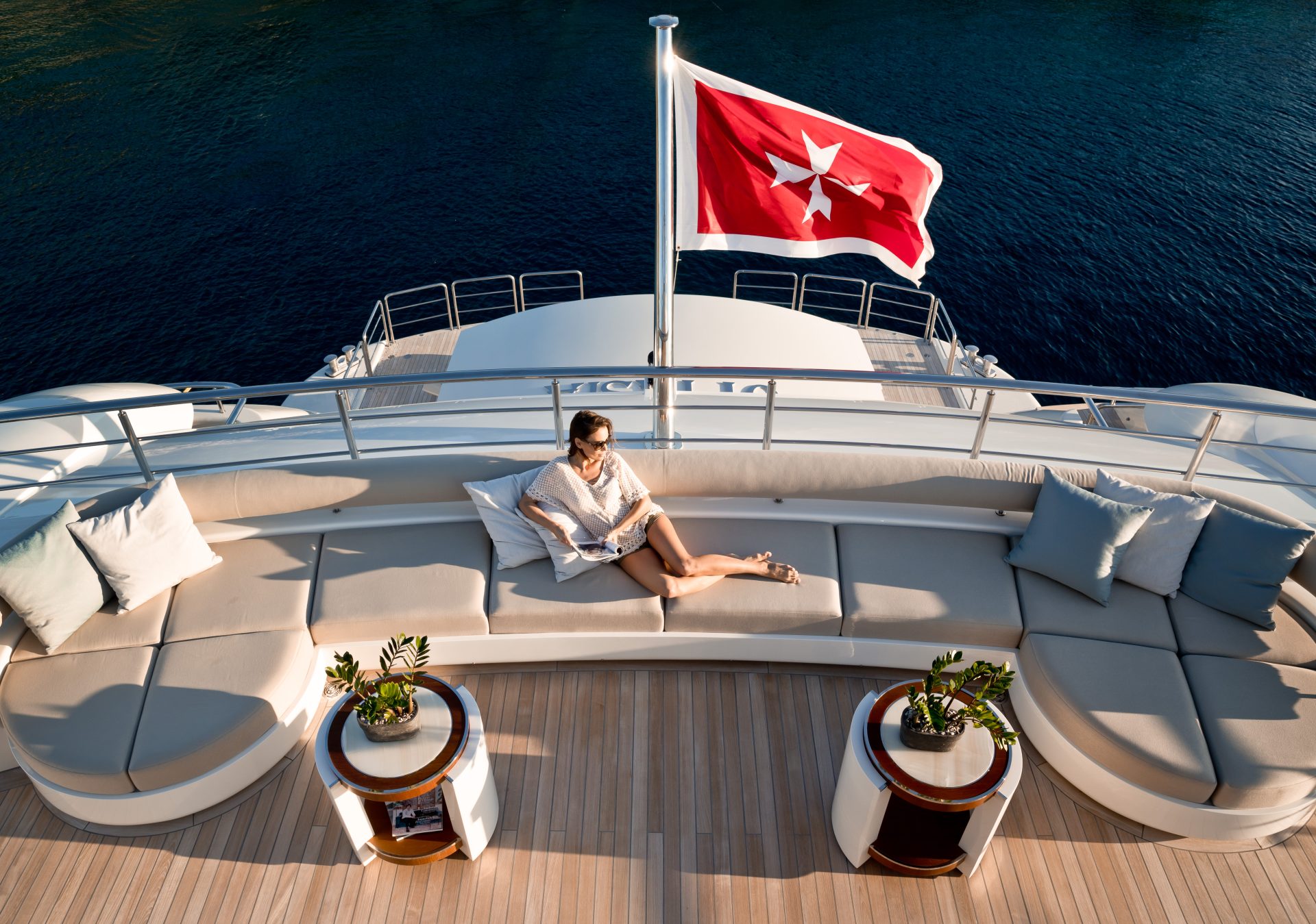 Relaxing on Superyacht deck