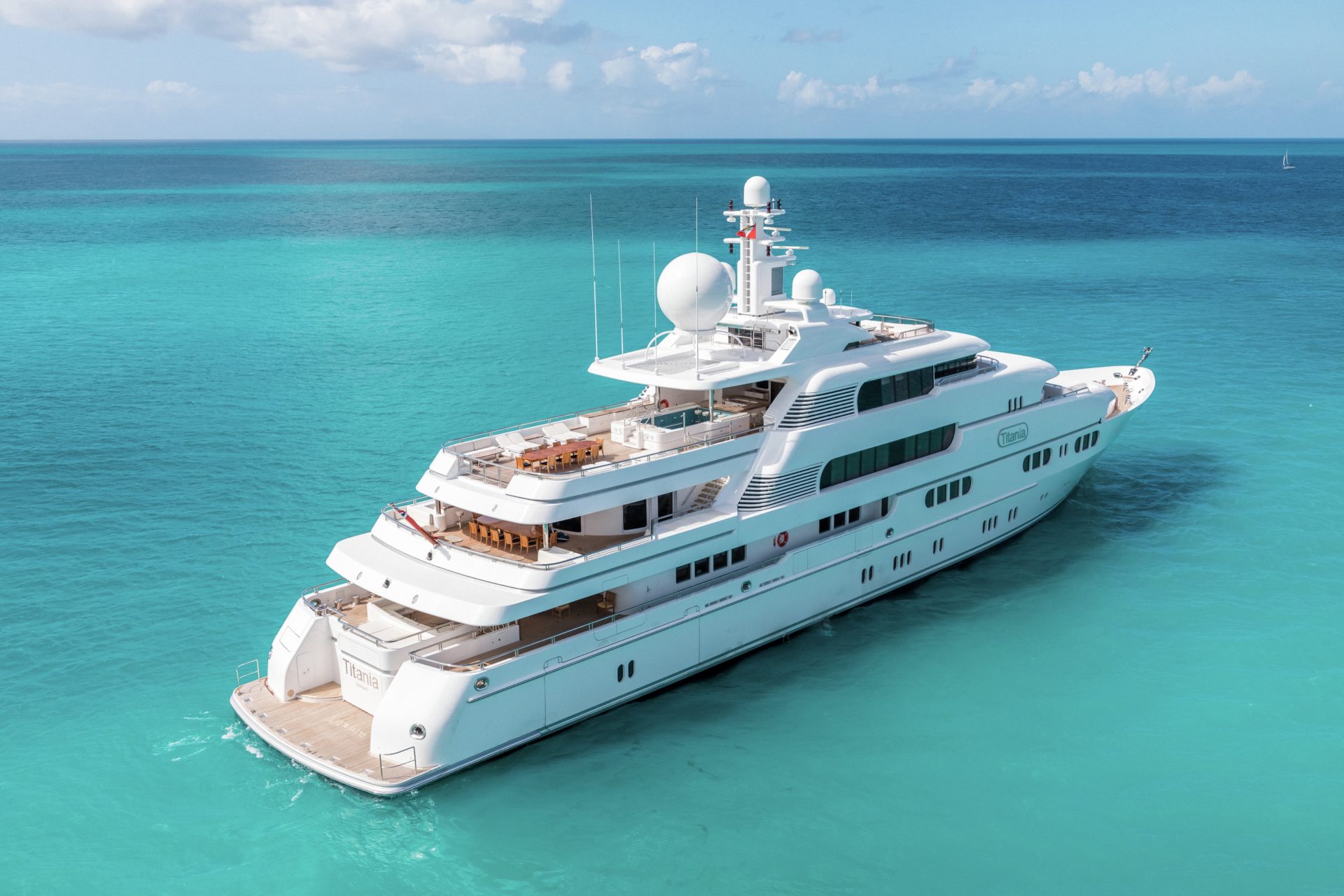 Superyacht in the sea